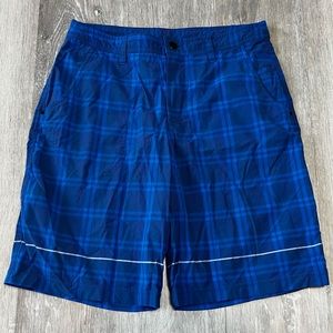 Lululemon athletica blue white striped flat front golf dress shorts